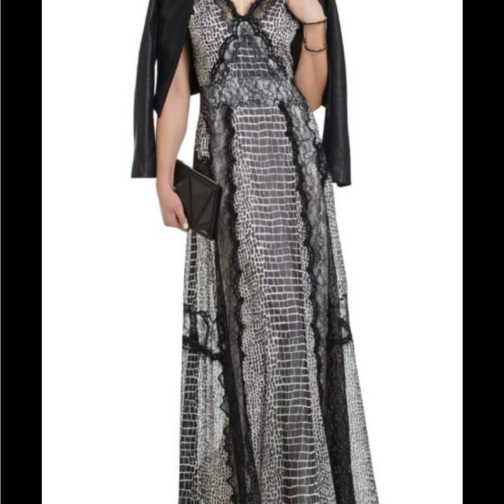 BCBGMaxAzria Black and White Maxi Dress